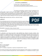 Informe Práctica No 2 Ecuación Calorimétrica