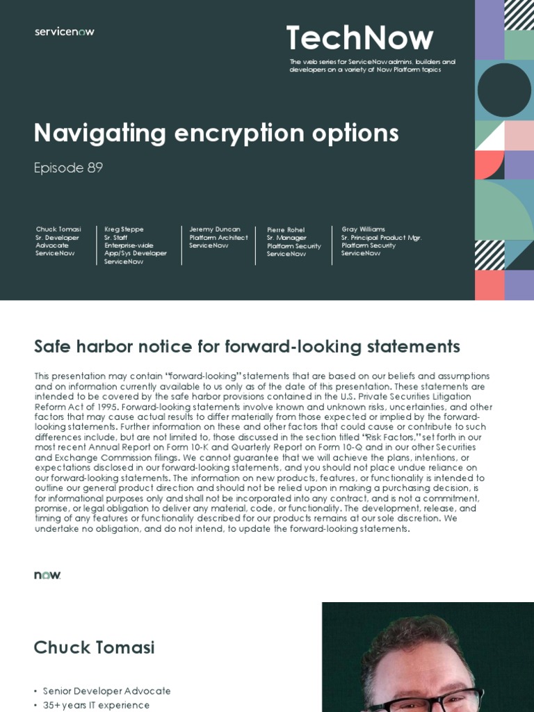 ServiceNow Encryption Options PDF Cryptography Computing