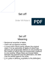 Set Off: Order VIII Rule 6