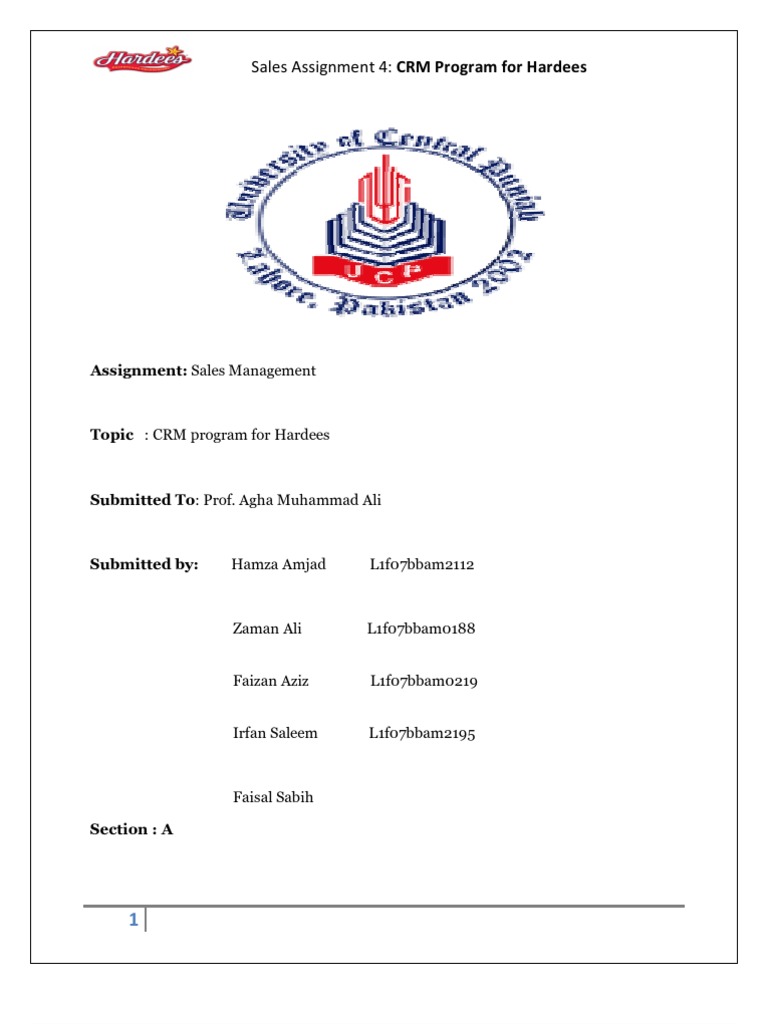 CRM of Hardees PDF Customer Relationship Management Fast Food
