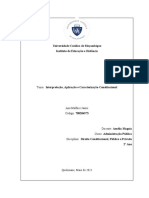 Interpretação, Aplicação e Caracterização Constitucional