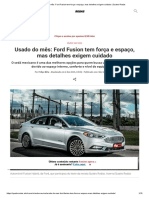 Usado Do Mês - Ford Fusion Tem Força e Espaço, Mas Detalhes Exigem Cuidado - Quatro Rodas