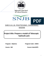 Shri H.H.J.B. Polytechnic, Chandwad, Nashik: Project Title: Prepare A Model of Telescopic Hydraulic Jack