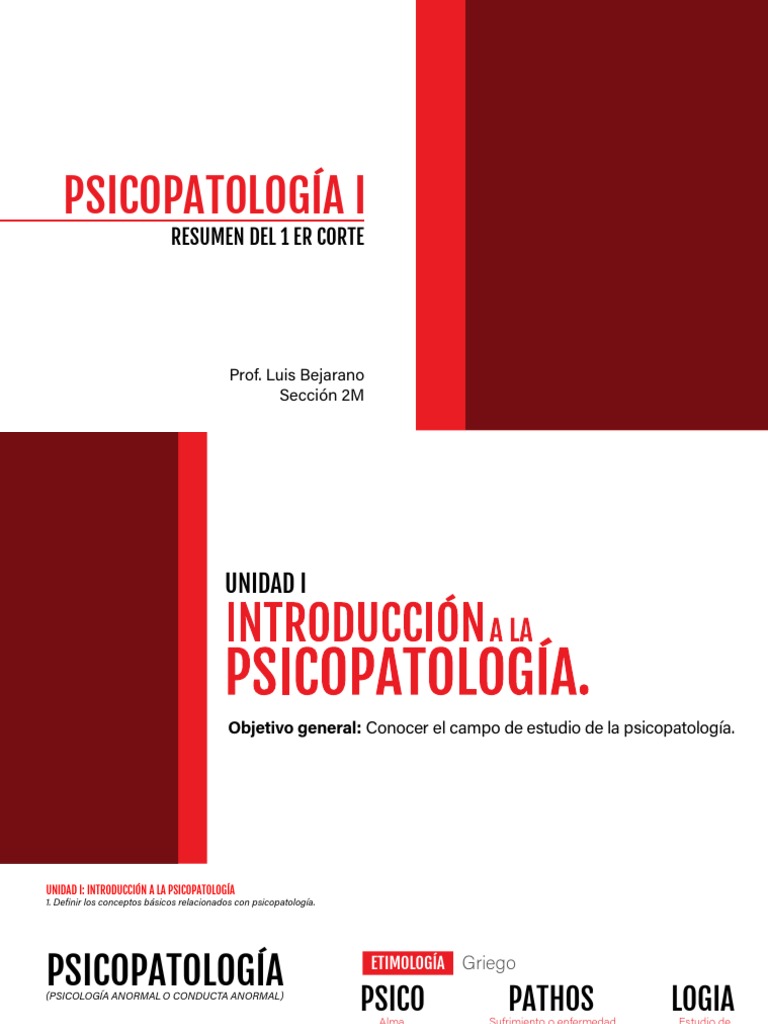 Introducción a la Psicopatología I | PDF | Psicopatología | Campos ...