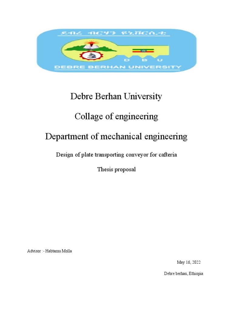 Thesis Proposal | PDF | Belt (Mechanical) | Mechanical Engineering