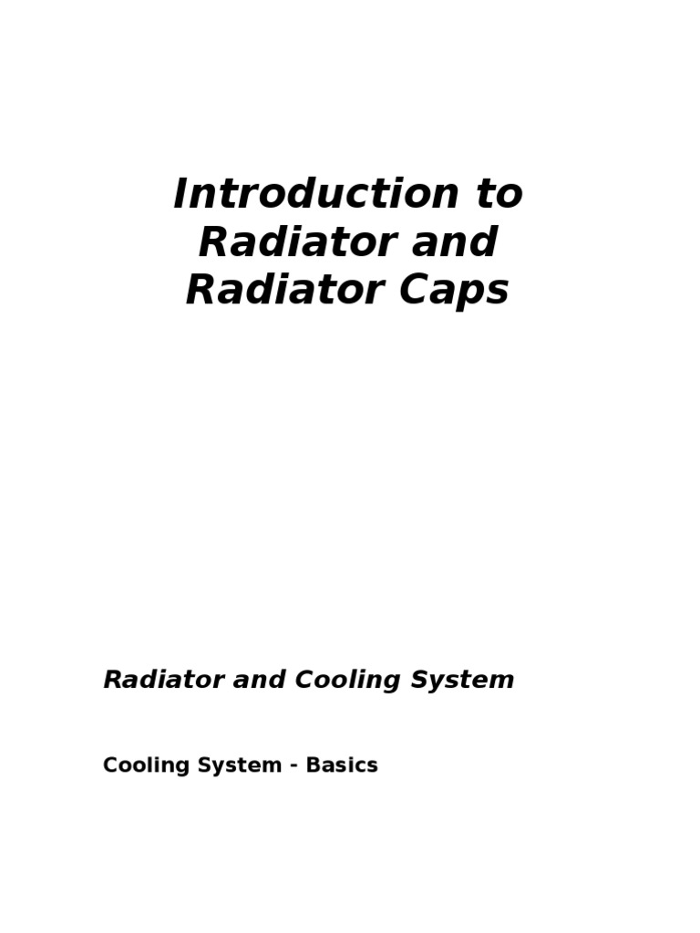 Understanding Radiators and Caps | PDF | Radiator | Engineering ...