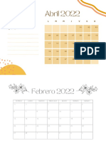 Calendario Mensual 2022