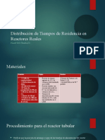 Distribución de Tiempos de Residencia Plan de Trabajo.