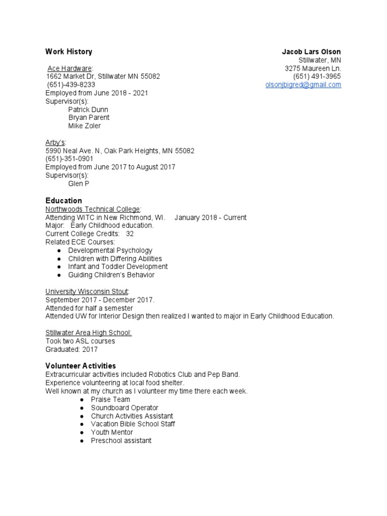 Work History | PDF