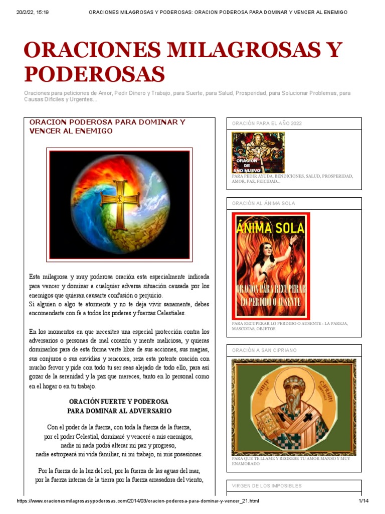 Oraciones Milagrosas y Poderosas - Oracion Poderosa para Dominar y ...