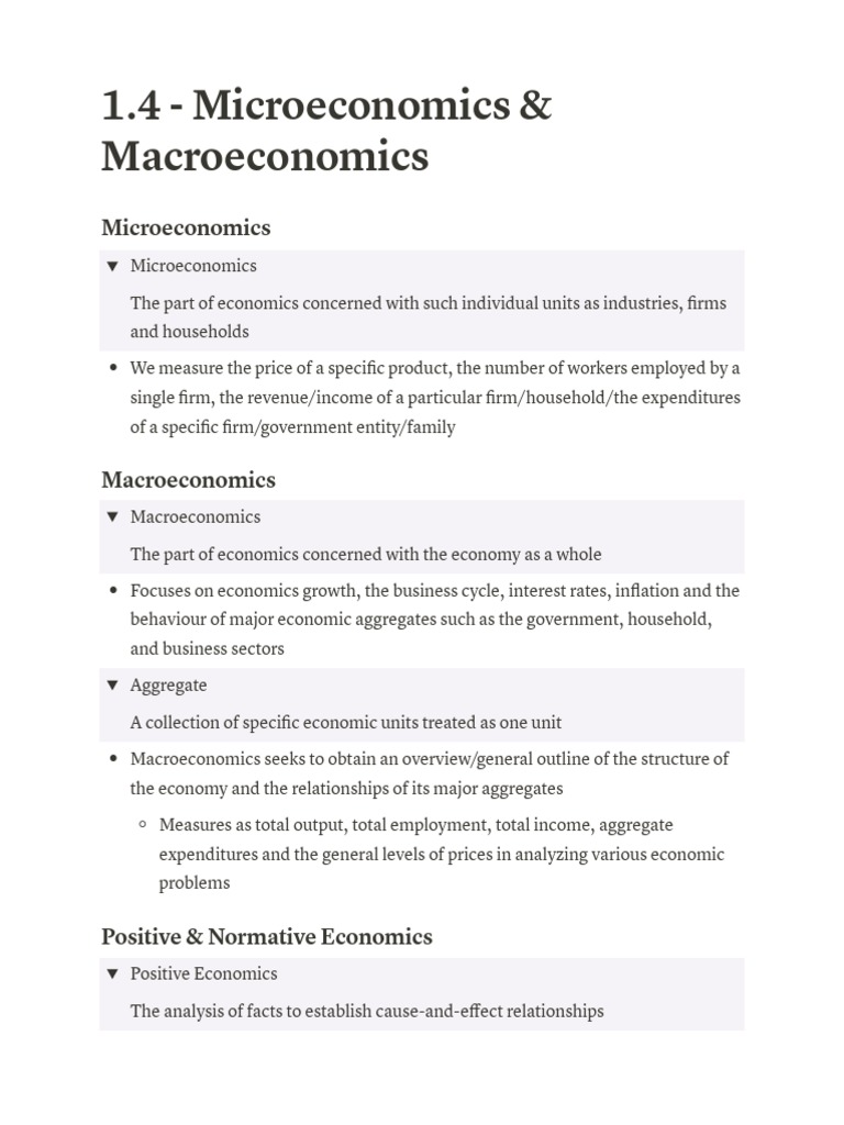 1.4 - Microeconomics & Macroeconomics | PDF