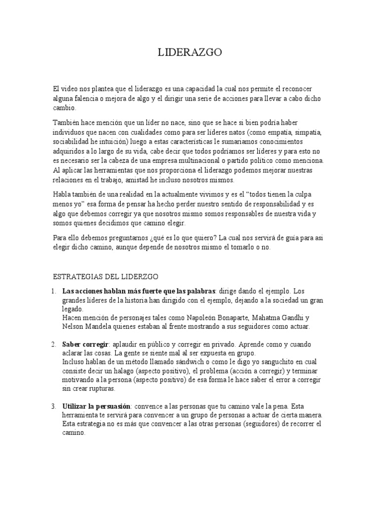 Estrategias Clave para un Liderazgo Efectivo | PDF | Liderazgo | Cognición