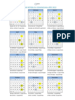 Calendar República Dominicana Año 2022: January February March