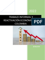 Ensayo Trabajo Informal y Reactivacion Economica en Colombia