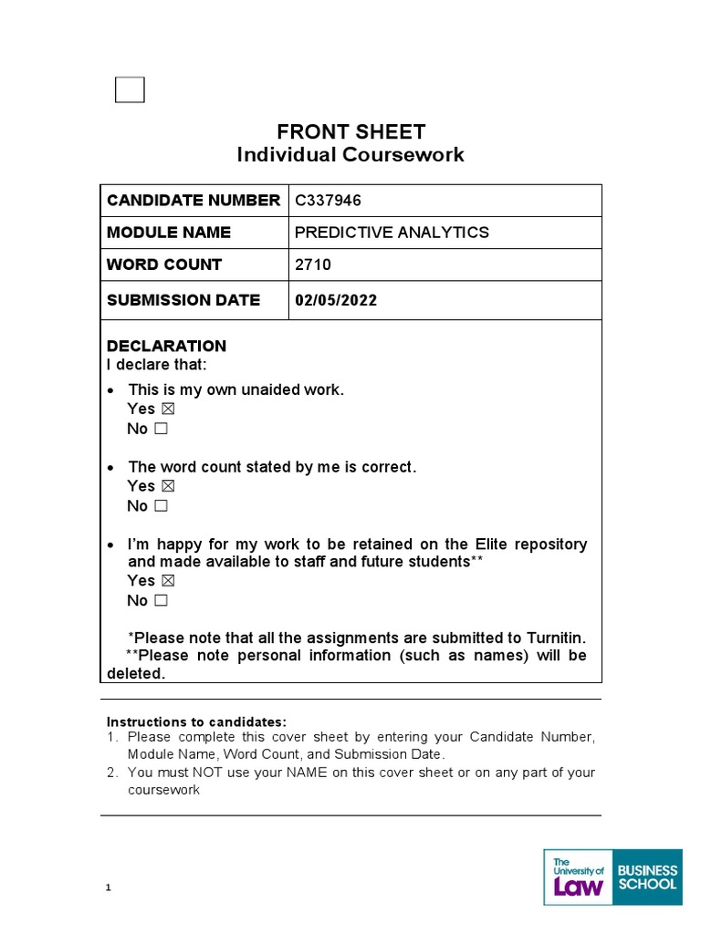 Predictive Analytics Workbook Summary | PDF | Regression Analysis ...