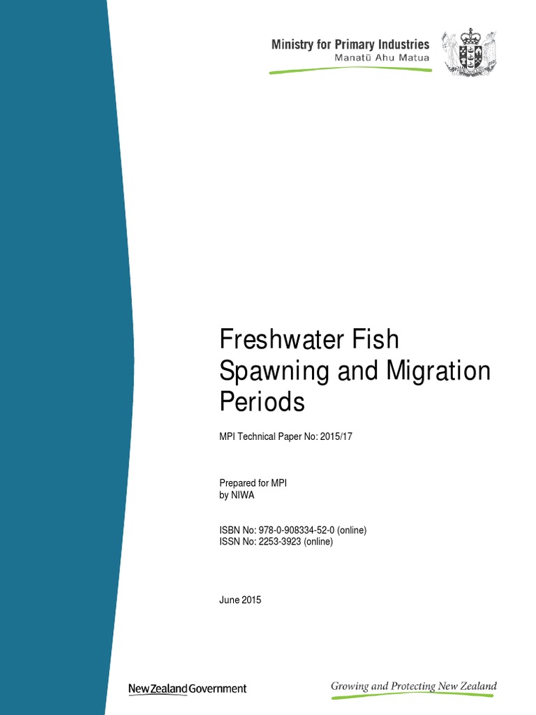 Freshwater Fish Spawning and Migration Periods PDF Spawn (Biology