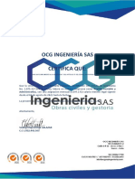 Ocg Ingeniería Sas Certifica Que:: Administrativa, Con Una Asignación Mensual (1.097.172) Salario Mínimo Legal Vigente