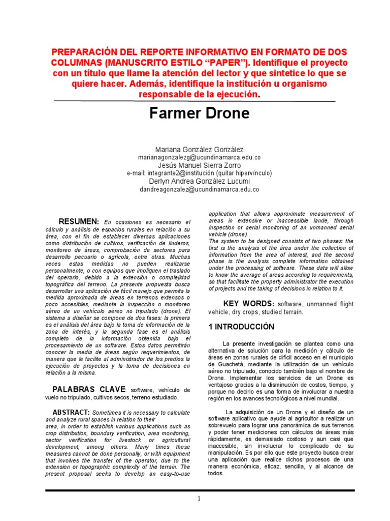 ARTICULO - Formato (APA 7 Ed) 1.0 | PDF | Agricultura | Vehículo aéreo ...