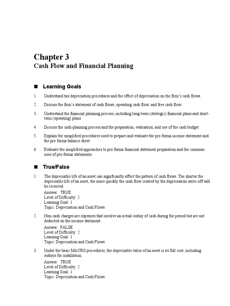Cash Flow and Financial Planning Insights | PDF | Cash Flow Statement ...