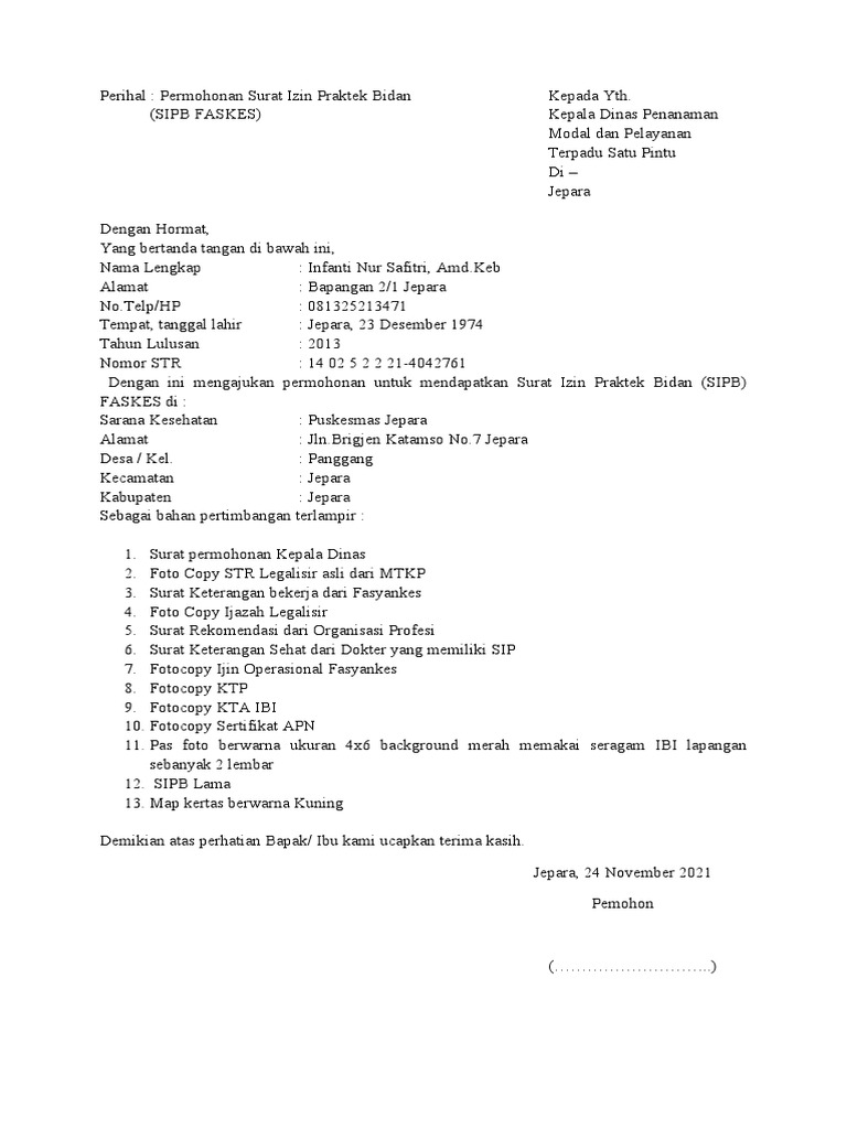 Format Pengajuan Sipb Baru 2021 | PDF