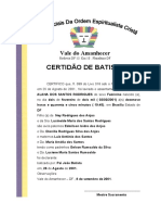 Certidão de Batismo