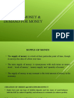 Supply of Money & Demand For Money