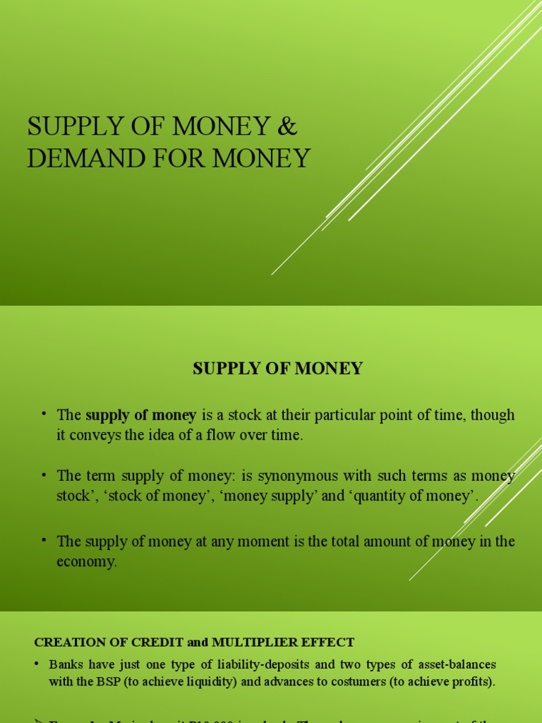 Money Supply and Demand Explained | PDF