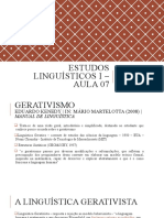 Aula 07 - Estudos Linguísticos I - Gerativismo