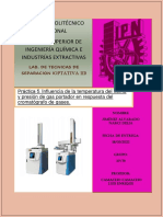 Practica 5.influencia de La Temperatura Del Horno y Presión de Gas Portador en Respuesta Del Cromatógrafo de Gases