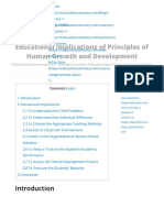 Educational Implications of Principles of Human Growth and Development - Education Summary
