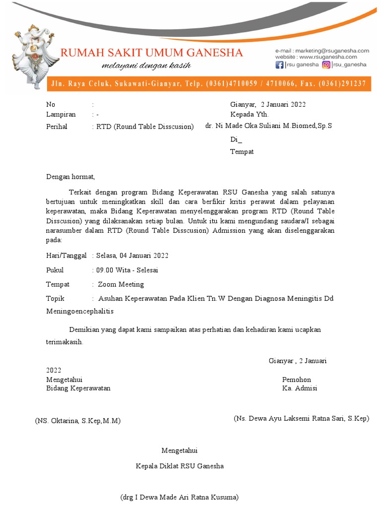 Surat Undangan RTD | PDF