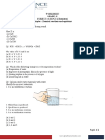 Worksheet Grade: X SUBJECT: SCIENCE (Chemistry) Chapter: Chemical Reactions and Equations