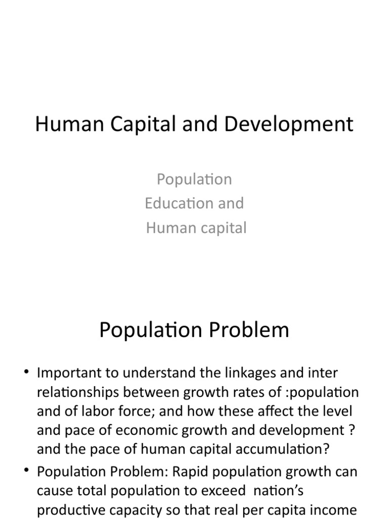 Human Capital and Development | PDF | Economic Growth | Human Capital