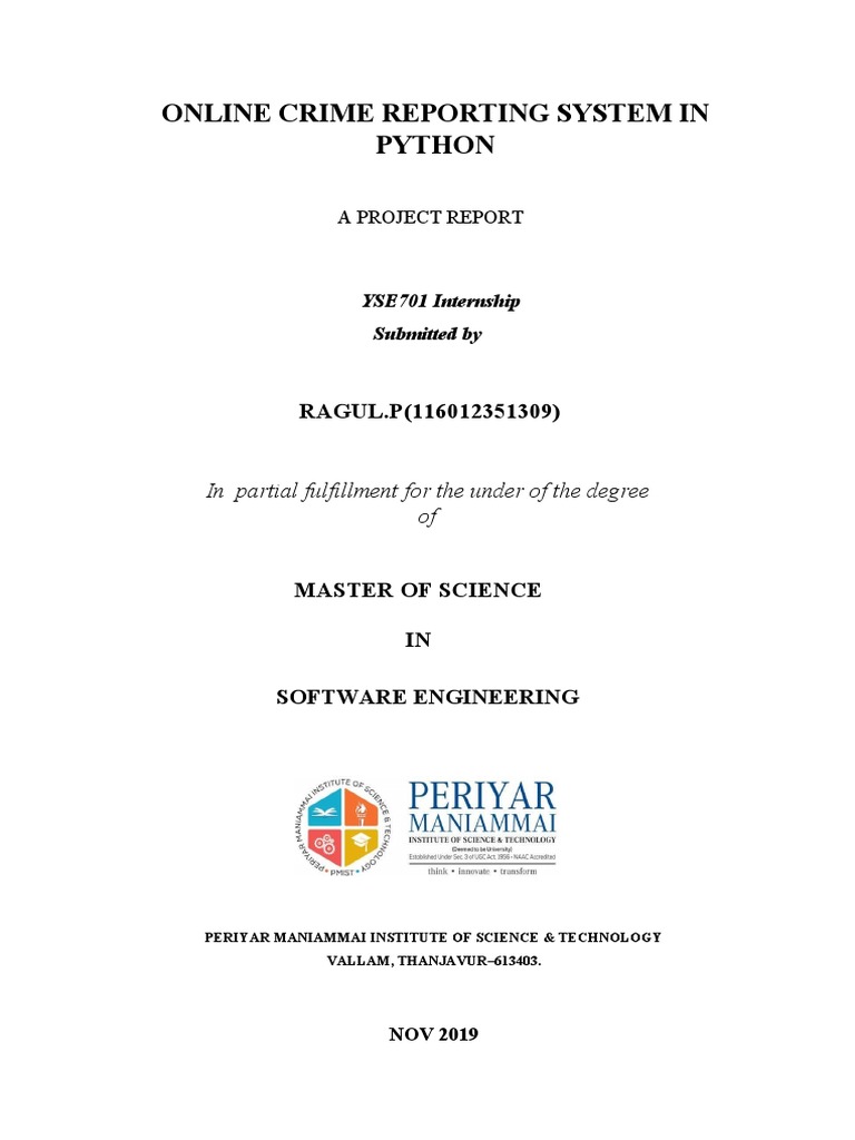 Online Crime Reporting System Project | PDF | Databases | Software Testing