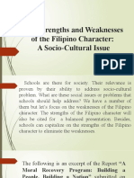 The Strengths and Weaknesses of The Filipino Character: A Socio-Cultural Issue