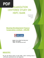 Organisational Centered Study On HDFC