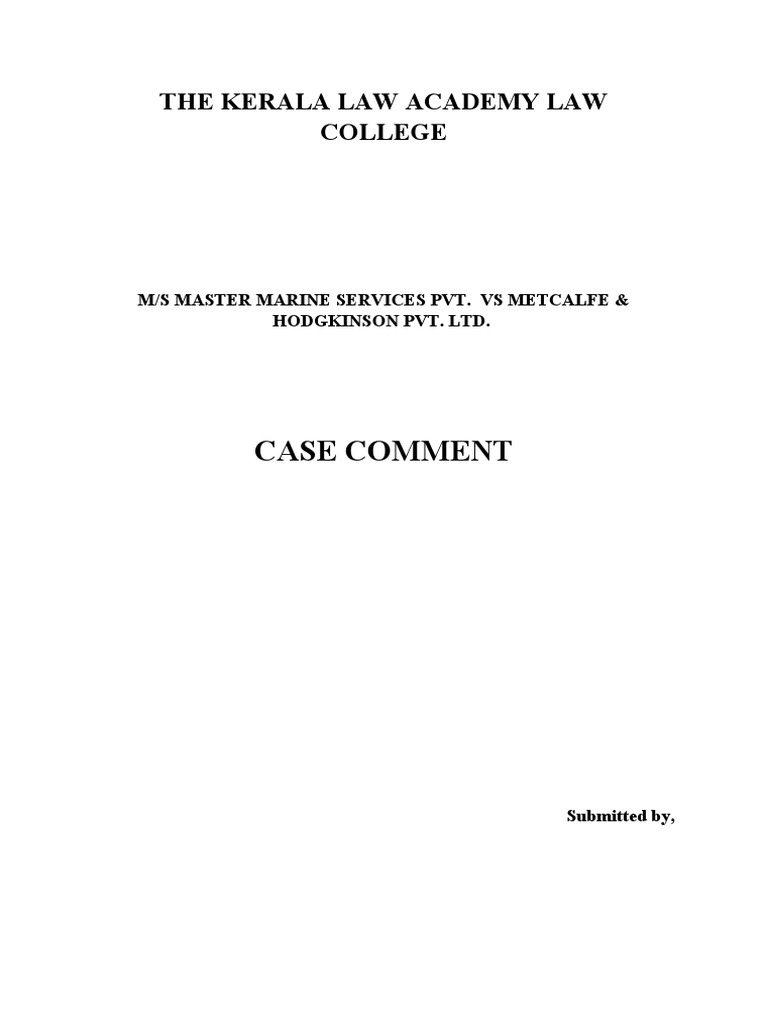 Case Comment: The Kerala Law Academy Law College | PDF | Judgment (Law ...