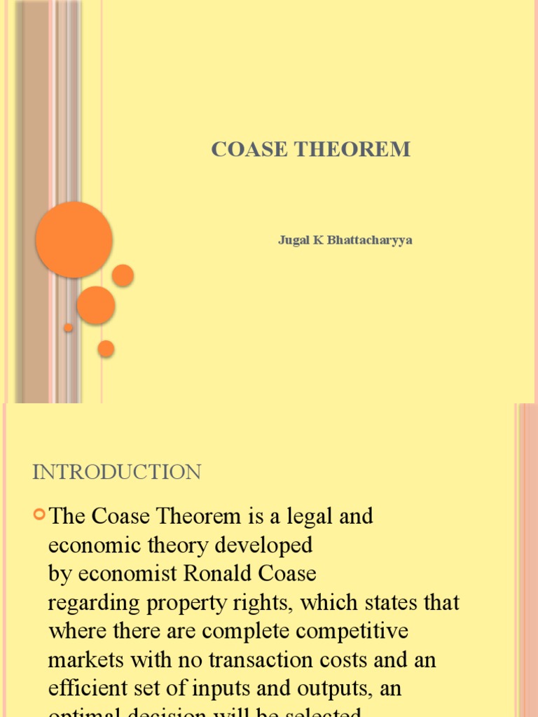 the coase theorem claims that in the case of tobacco Understanding the Coase Theorem | PDF | Economics