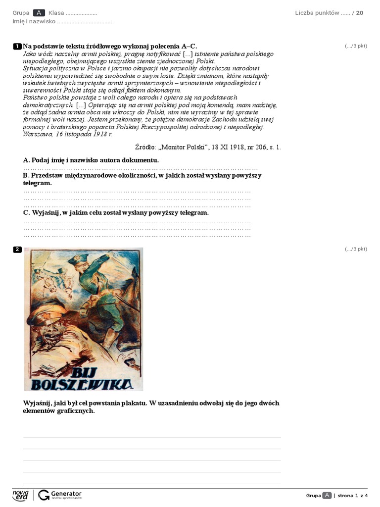 świat W Okresie Międzywojennym Sprawdzian Klasa 7 Odpowiedzi Test - Eko Polska W Okresie Międzywojennym | PDF