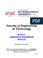 Faculty of Engineering & Technology: M.Tech. Admission Handbook 2022-23