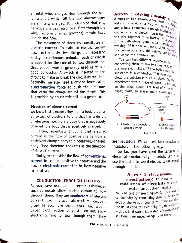 Conduction Through Liquid | PDF | Electric Current | Electrical Conductor