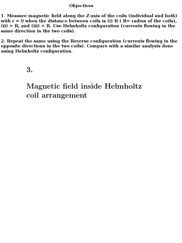 Magnetic Field Inside Helmholtz Coil Arrangement | PDF | Magnetometer ...