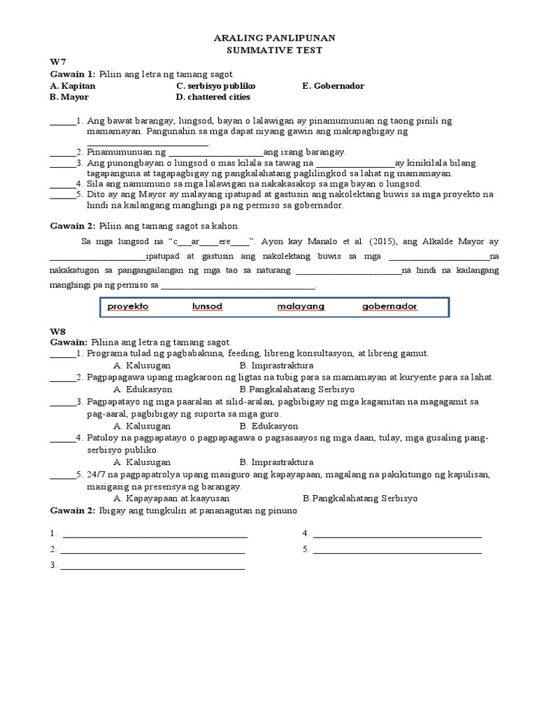 Ap3 - W7-8 Summative Test - Q4 | PDF