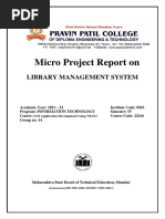 Micro Project Report On: Library Management System