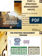 Chapter 2 Sir Bien 2022 The External Environment: Opportunities, Threats, Industry Competition, & Competitor Analysis