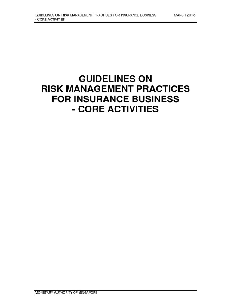 Risk Management Guidelines for Insurers | PDF | Insurance | Reinsurance