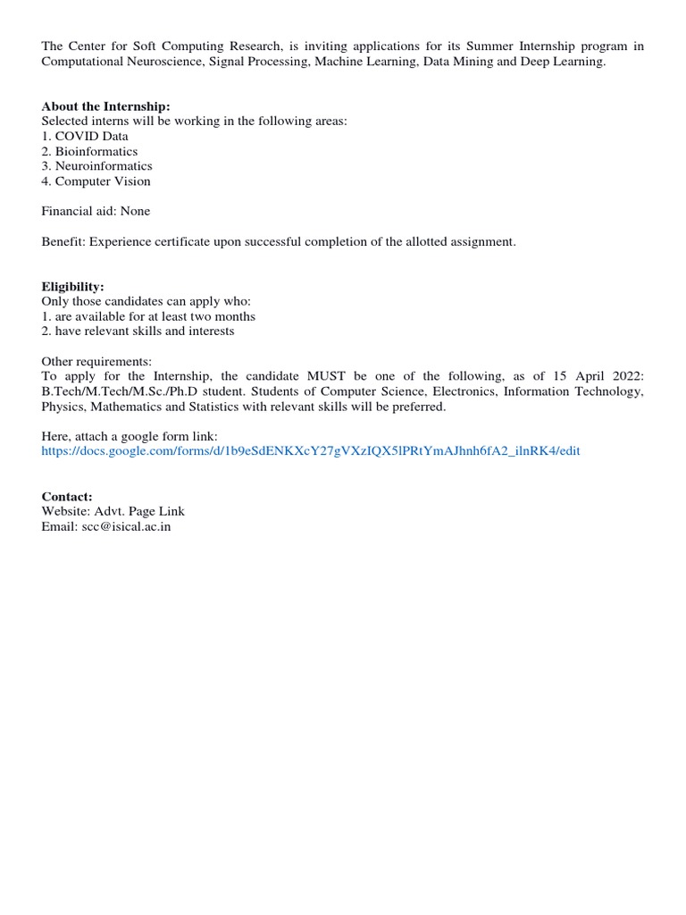 ICMR - Summer Internship | PDF | Business