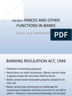Remittances and Other Functions in Banks: by Mrs. M.K. Gangakhedkar