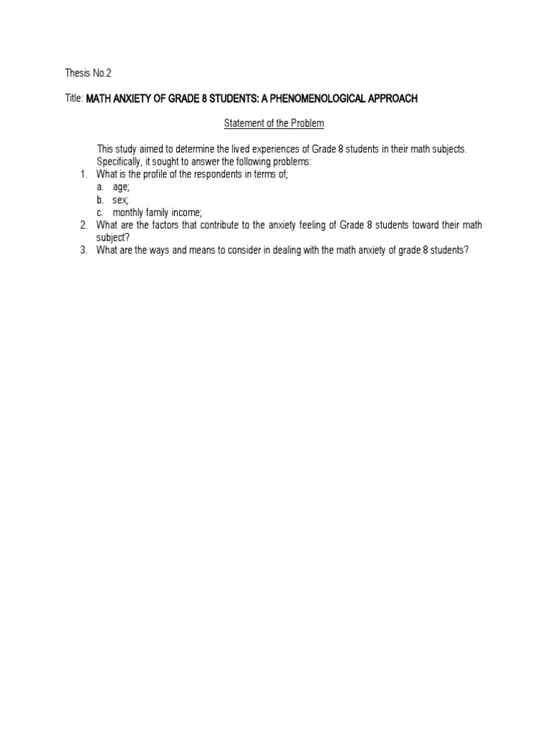 Thesis Title No. 2 - Math | PDF