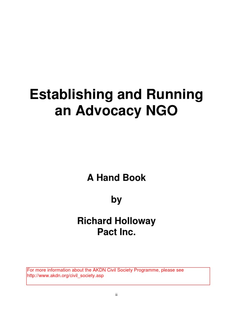 Advocacy NGO Handbook Guide | PDF | Non Governmental Organization ...